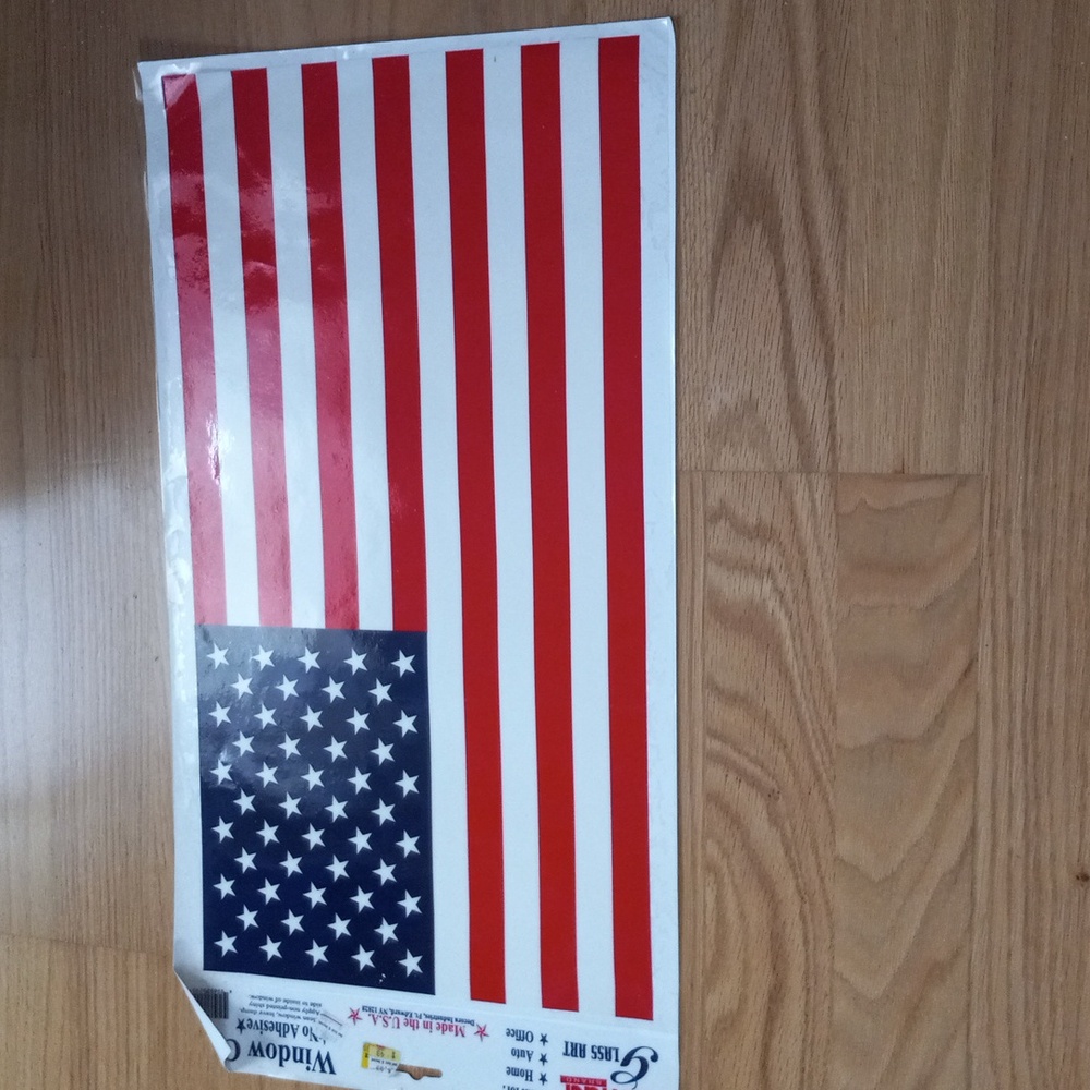 Con-tact brand American flag window cling